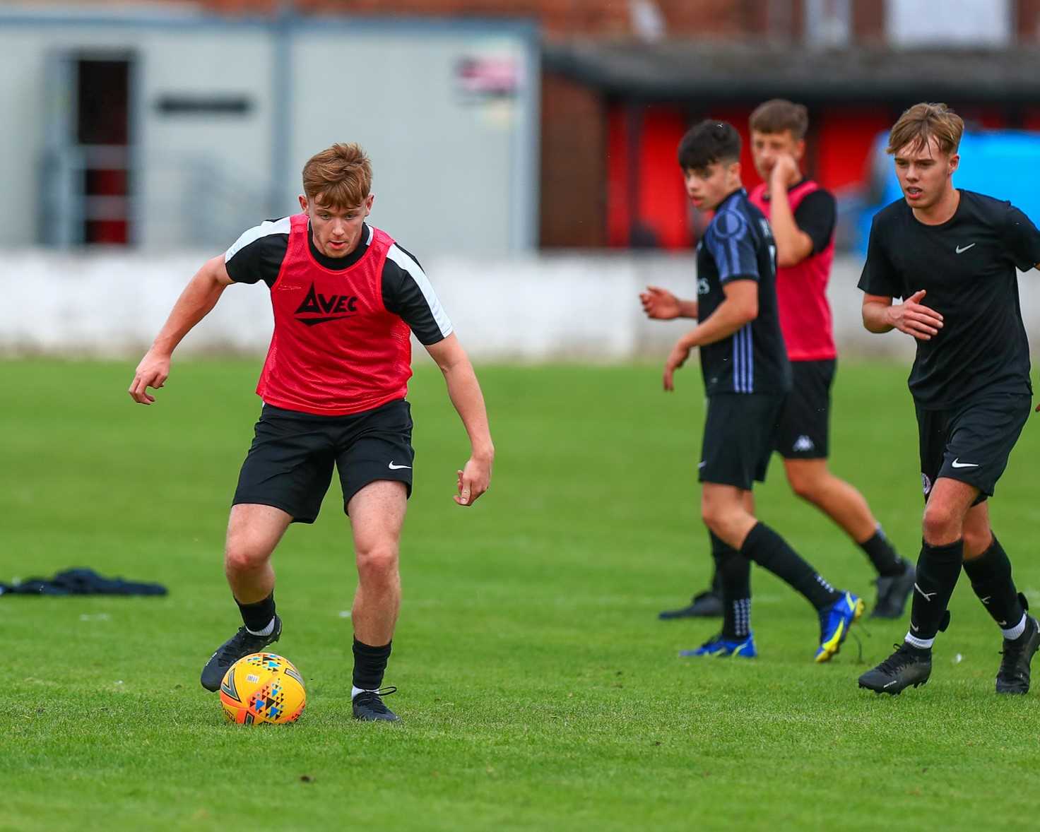 Footballers undergoing a training session